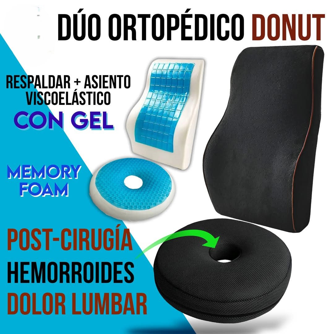 PACK DUO CONFORT (Cojin Asiento tipo Picaron + Respaldar Memory Foam) (copia)