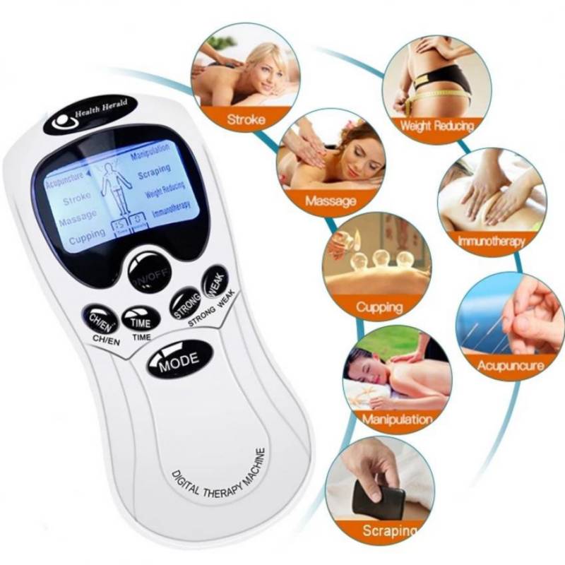 Electroestimulador Tens Digital Therapy 8 Parches Gimnasia