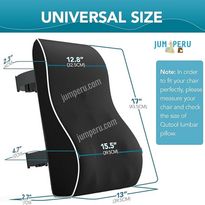 Cojin Respaldar Lumbar Viscoelástica con Gel DOBLE CORREA