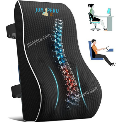 Cojin Respaldar Lumbar Viscoelástica con Gel DOBLE CORREA