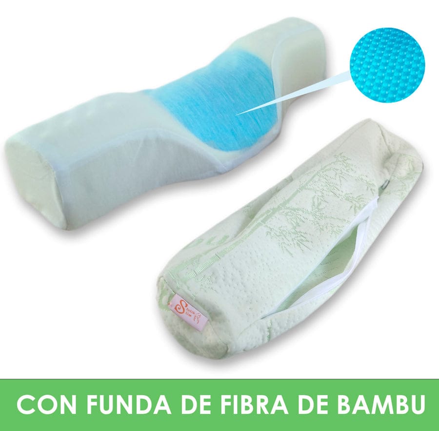 Almohada cervical + Antifaz con gel para relajarse y dormir