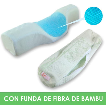 Almohada cervical + Antifaz con gel para relajarse y dormir