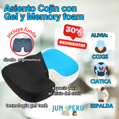 Asiento Cojin con Gel y Memory foam